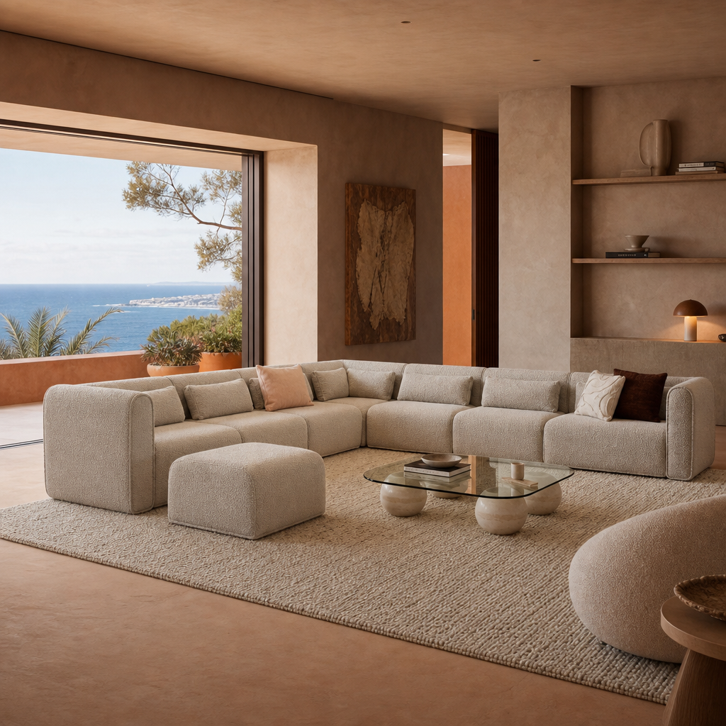 Grandioso Boucle Sectional Sofa