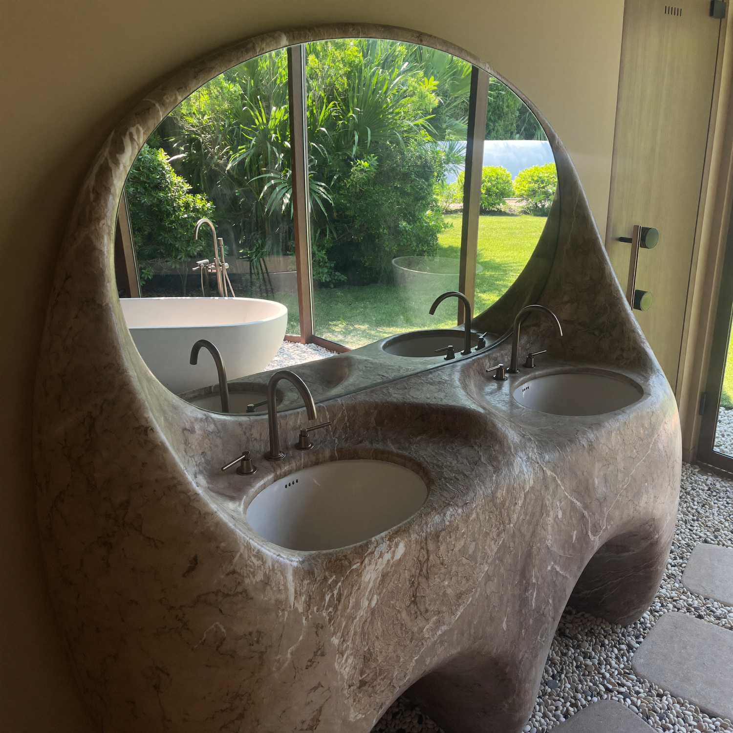 TERRA natural-material furniture in a biophilic contemporary interior