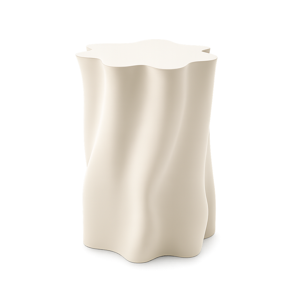 Front product view of the Volteggiare Cement Side Table by DORSA