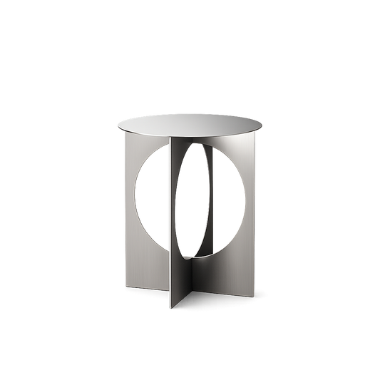 Front product view of the Omogenea Chrome Side Table by DORSA