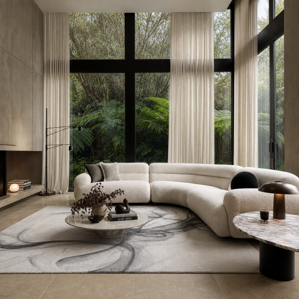 Santuario Boucle L-Shaped Sectional Sofa