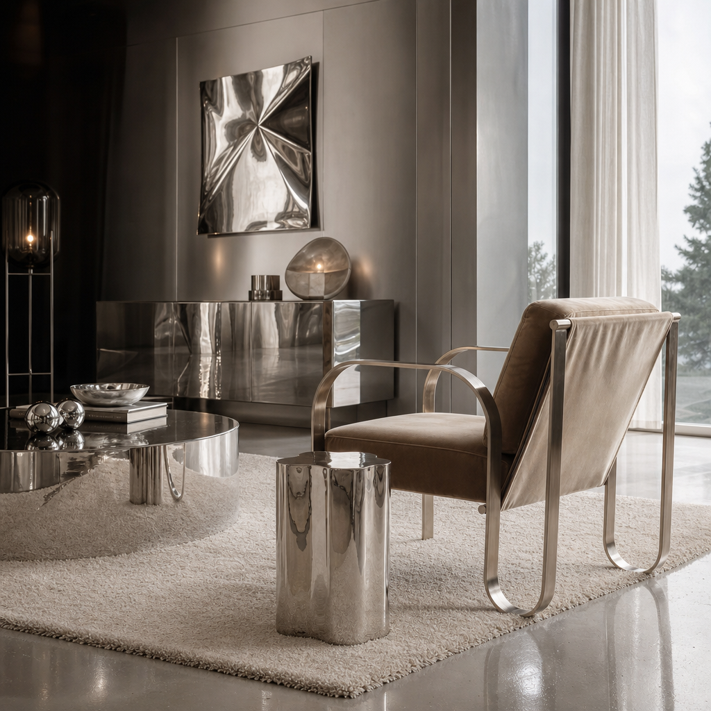 Arpione Chrome Side Table