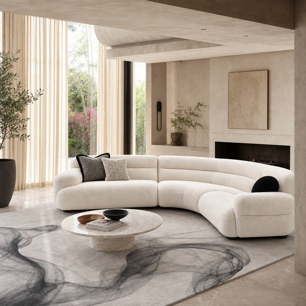 Santuario Boucle L-Shaped Sectional Sofa