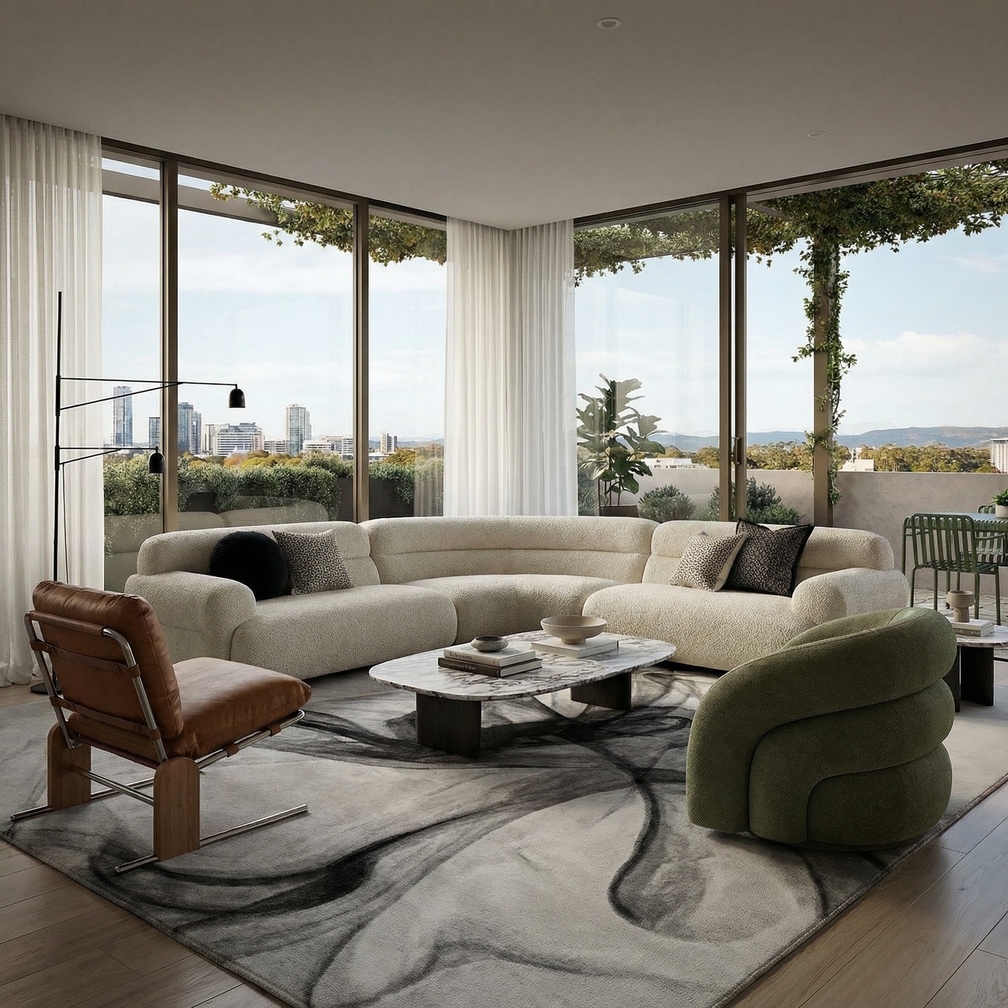 Semplicità Suede Lounge Chair