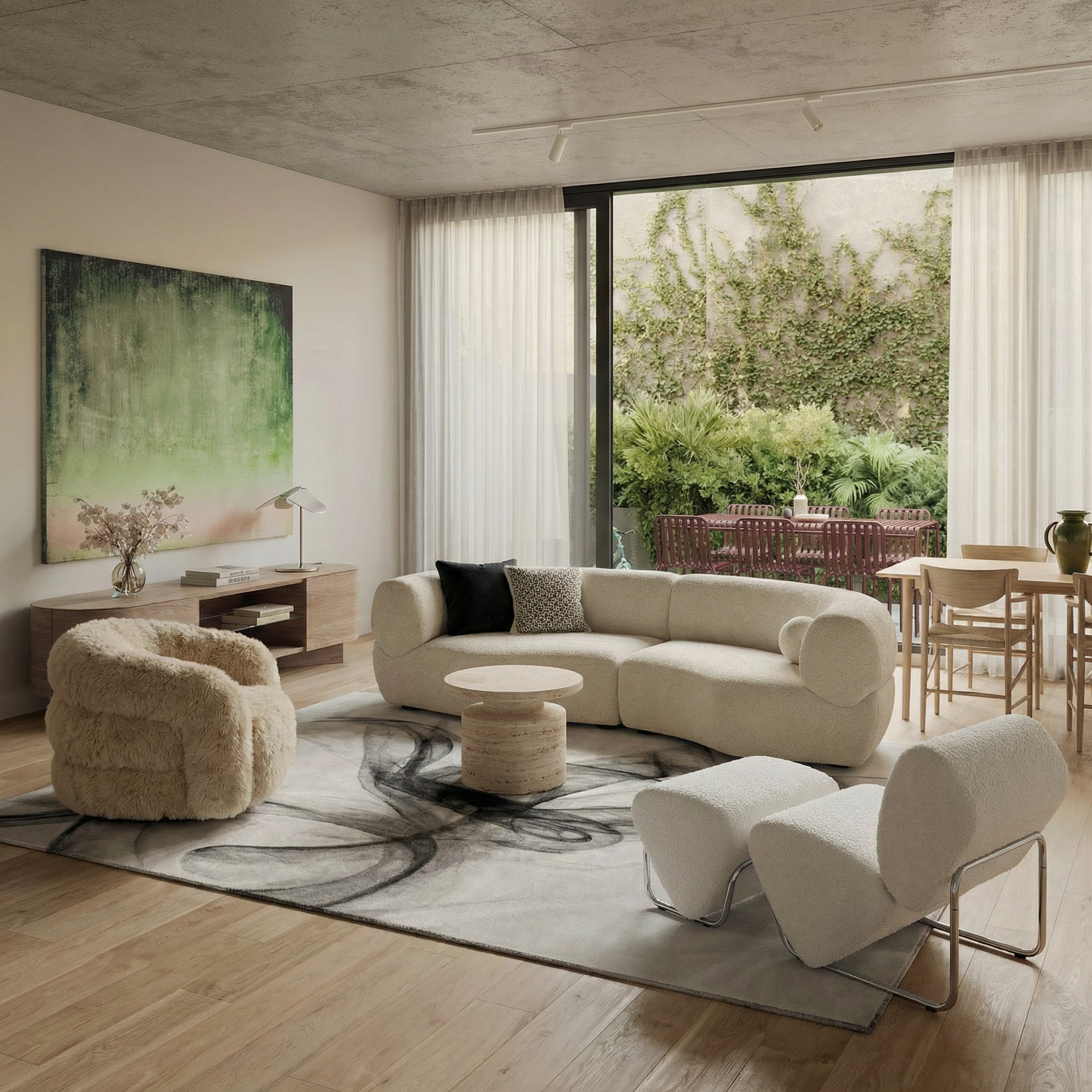 Tonal living room composition