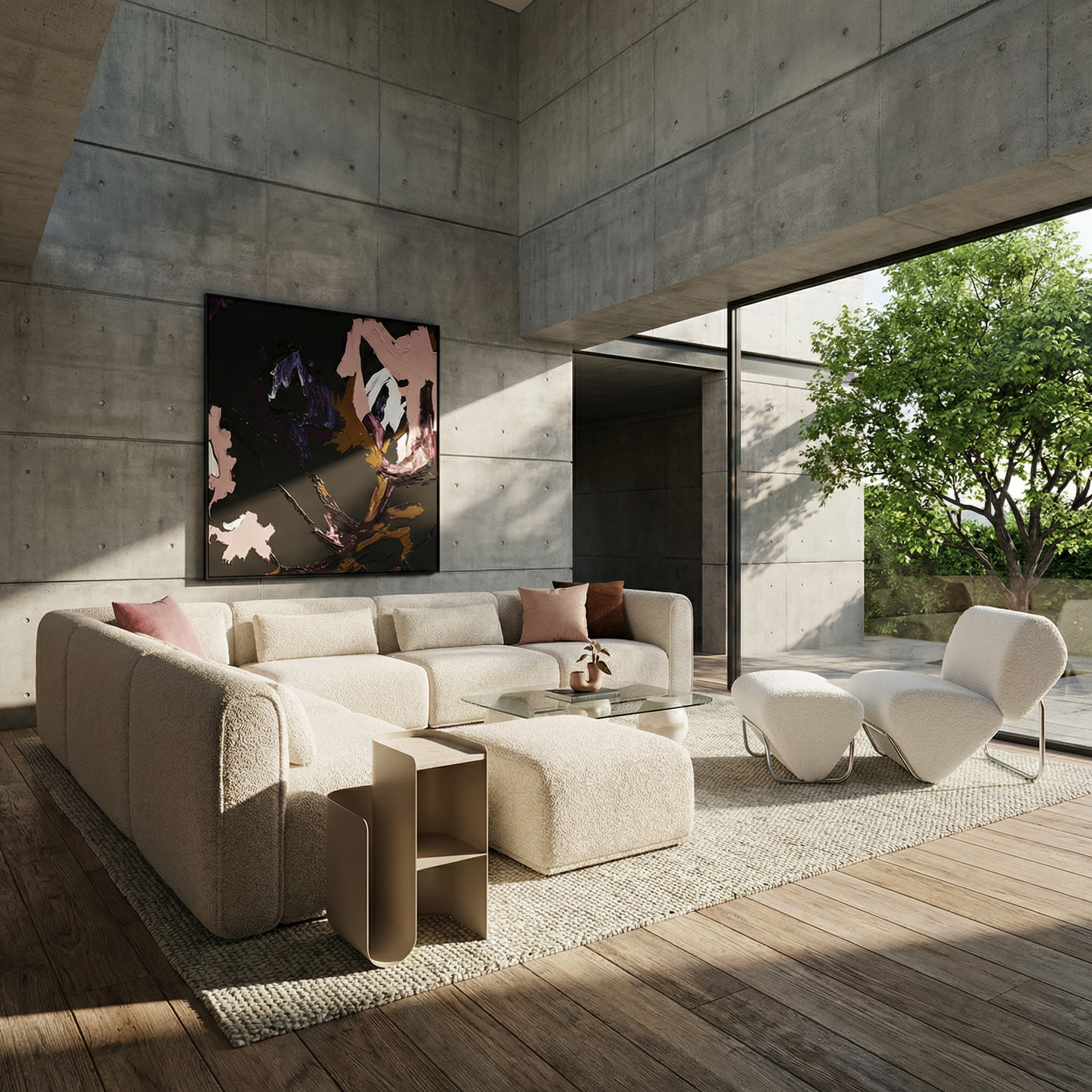 Grandioso Boucle Sectional Sofa