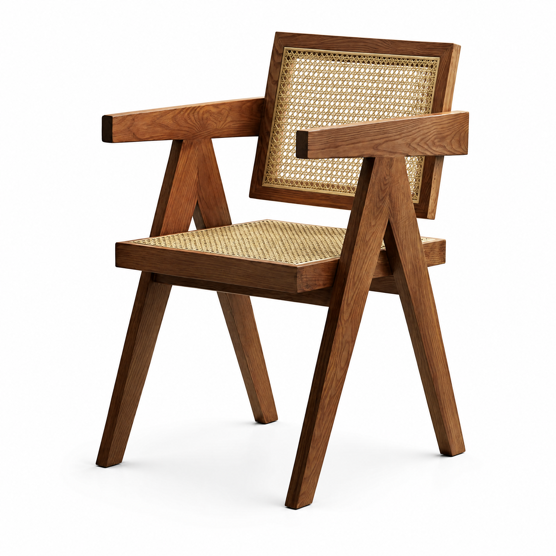 Front product view of the Varo Rattan Dining Chair by DORSA