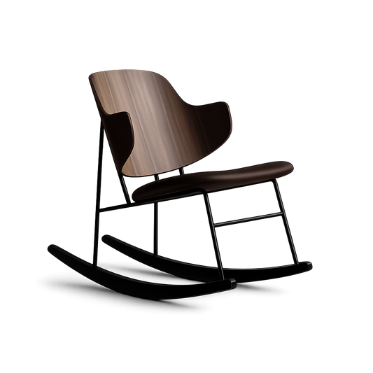 Front product view of the A-Dondolo Timber Rocking Chair by DORSA
