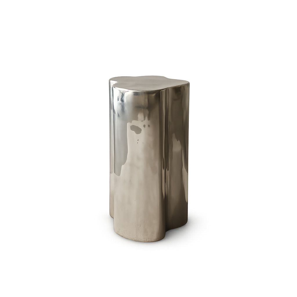 Front product view of the Arpione Chrome Side Table by DORSA