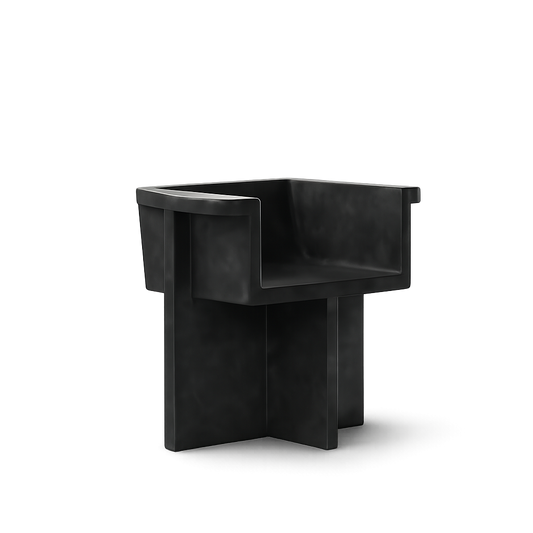 Front product view of the Brutalità Brutalist Armchair by DORSA