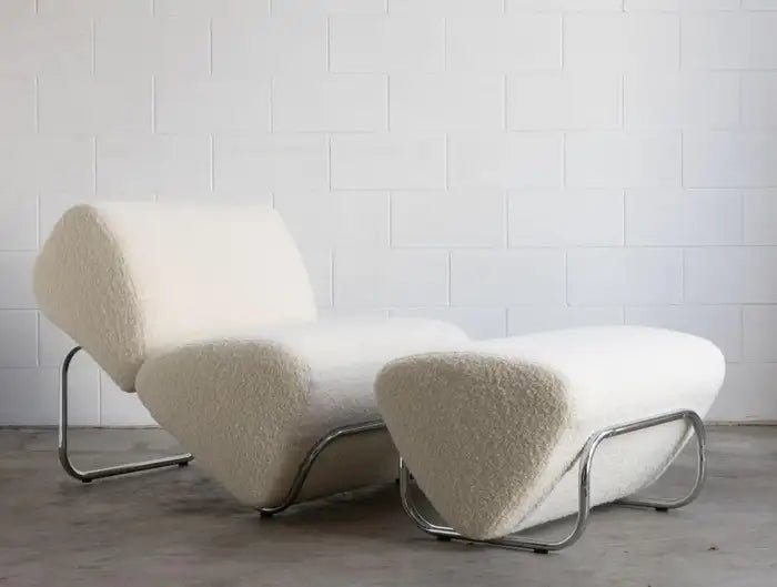 Di Moda Boucle Lounge and Ottoman - DorsaDi Moda Boucle Lounge and OttomanTriple