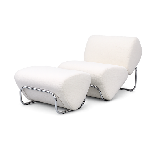 Front product view of the Di Moda Boucle Lounge and Ottoman by DORSA