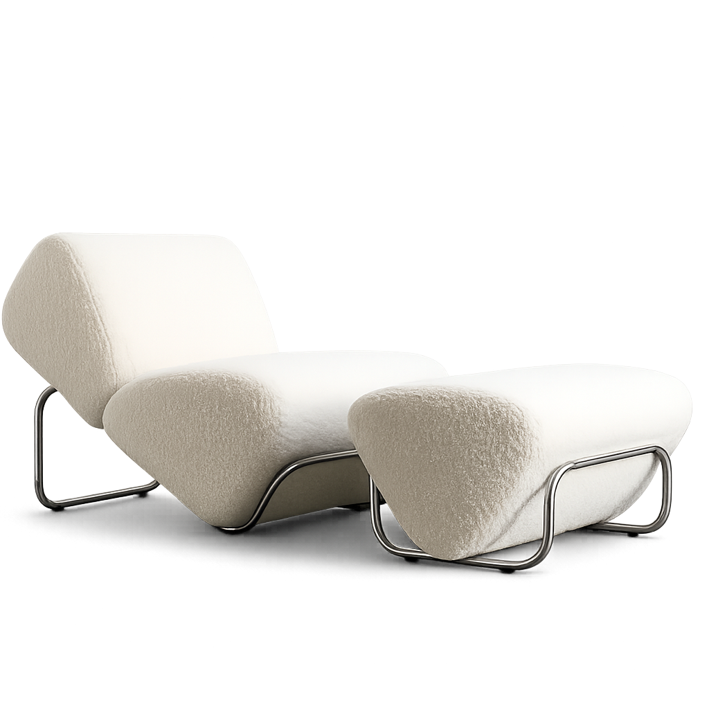 Di Moda Boucle Lounge and Ottoman