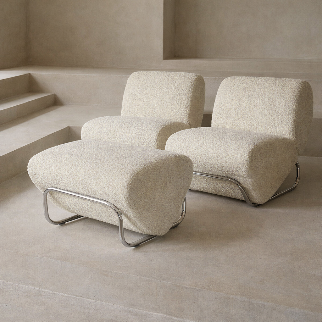 Di Moda Boucle Lounge and Ottoman