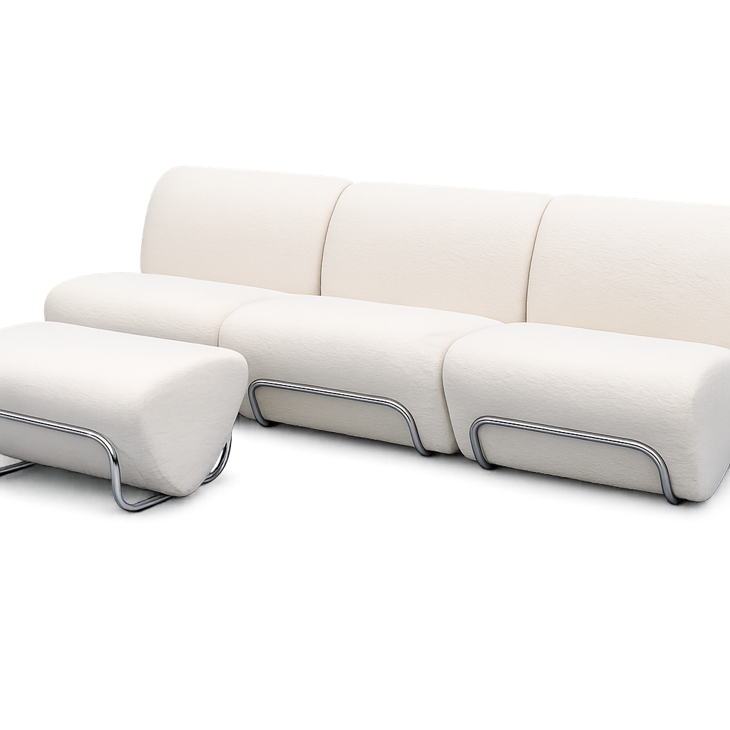 Di Moda Boucle Lounge and Ottoman