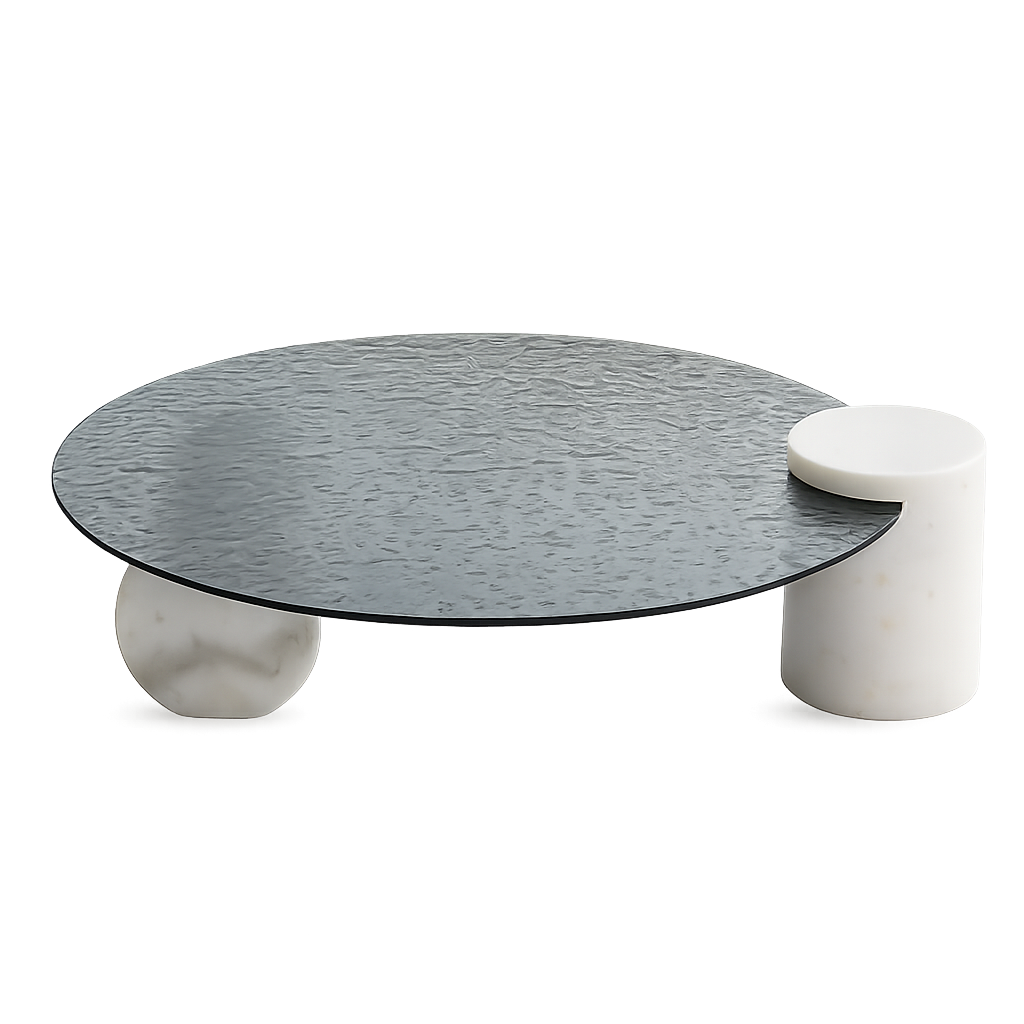 Front product view of the Fluire Marble Coffee Table by DORSA
