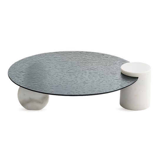 Front product view of the Fluire Marble Coffee Table by DORSA