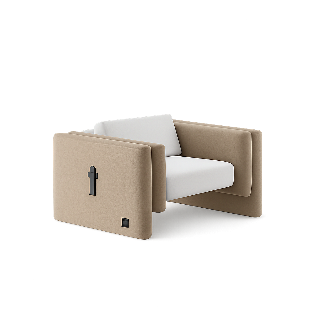 Front product view of the Monolith Outdoor Armchair by DORSA