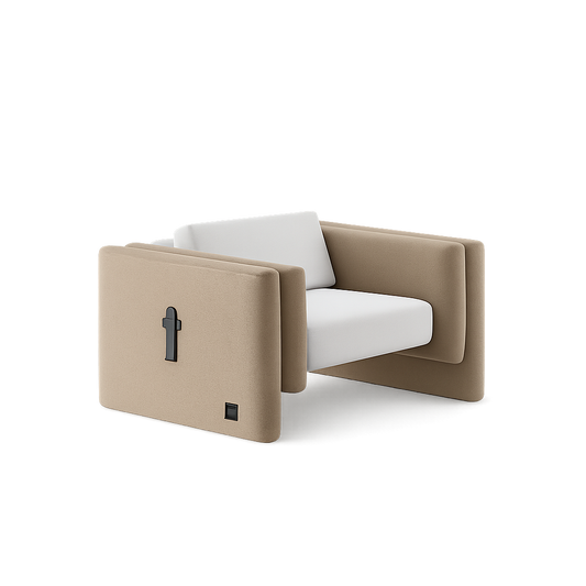 Front product view of the Monolith Outdoor Armchair by DORSA