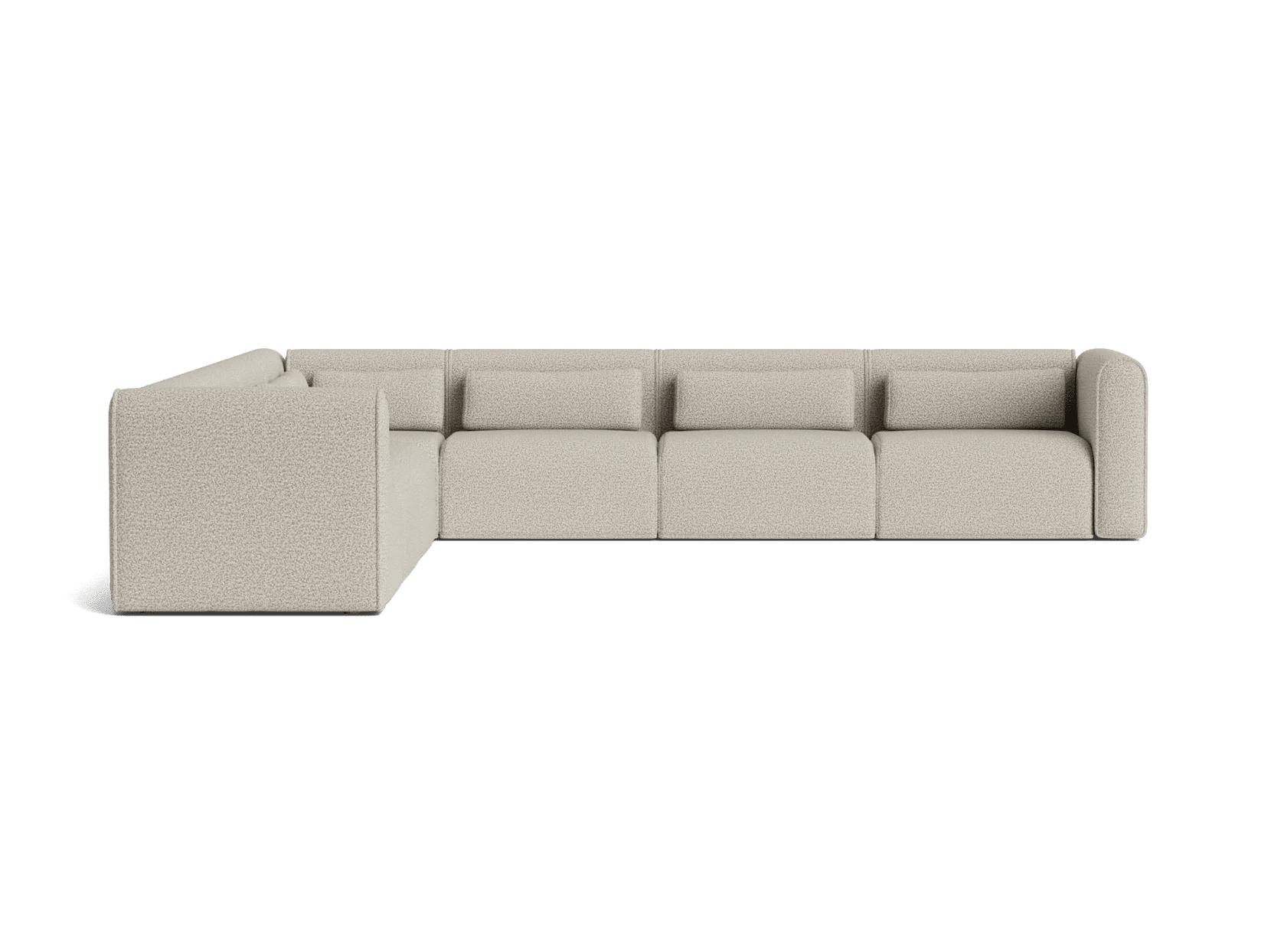 Front product view of the Grandioso Boucle Sectional Sofa by DORSA