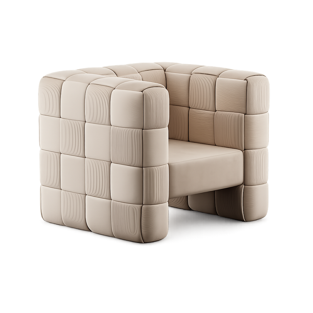 Front product view of the Gridlock Armchair by DORSA