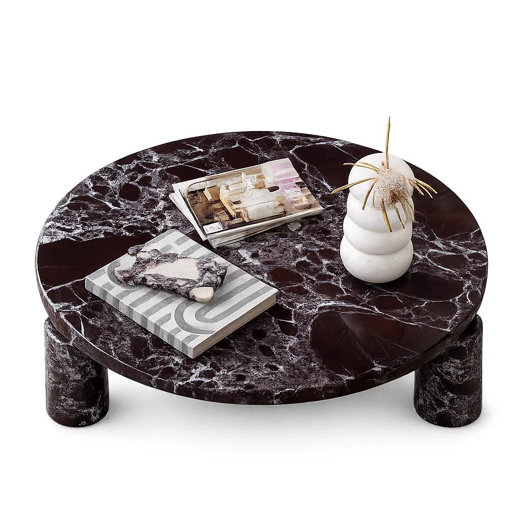 Front product view of the Marmo Marble Coffee Table by DORSA
