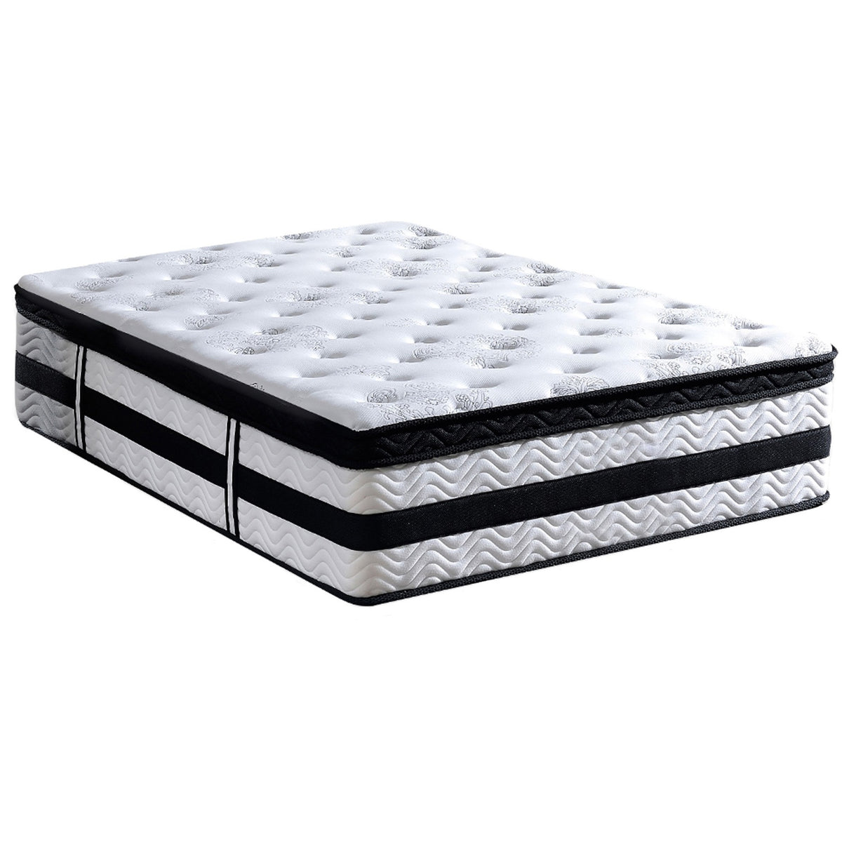NOCTE Performance Mattress in white with sculpted quilted top and deep upholstered side profile