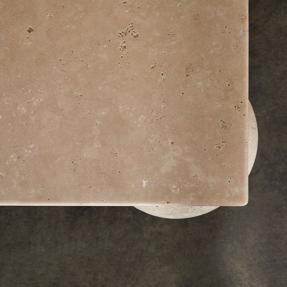 Pallo Travertine Coffee Table - DorsaPallo Travertine Coffee TablePure Travertine Raw