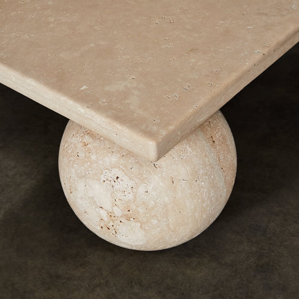 Pallo Travertine Coffee Table - DorsaPallo Travertine Coffee TablePure Travertine Raw