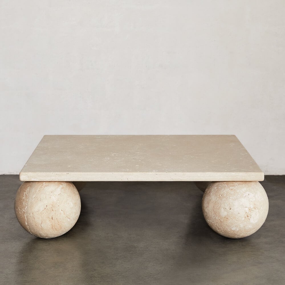 Pallo Travertine Coffee Table - DorsaPallo Travertine Coffee TablePure Travertine Raw
