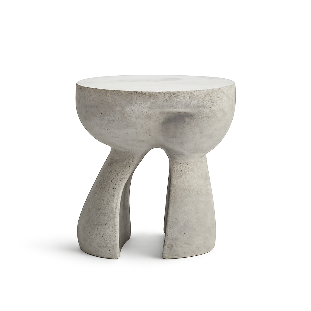 Front product view of the Perché Polyresin Side Table by DORSA