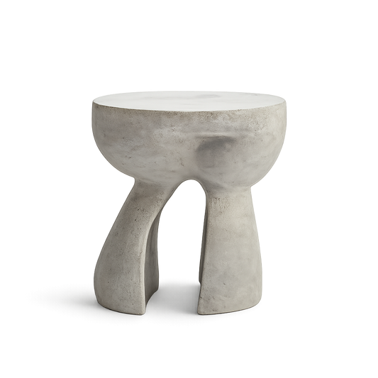 Front product view of the Perché Polyresin Side Table by DORSA