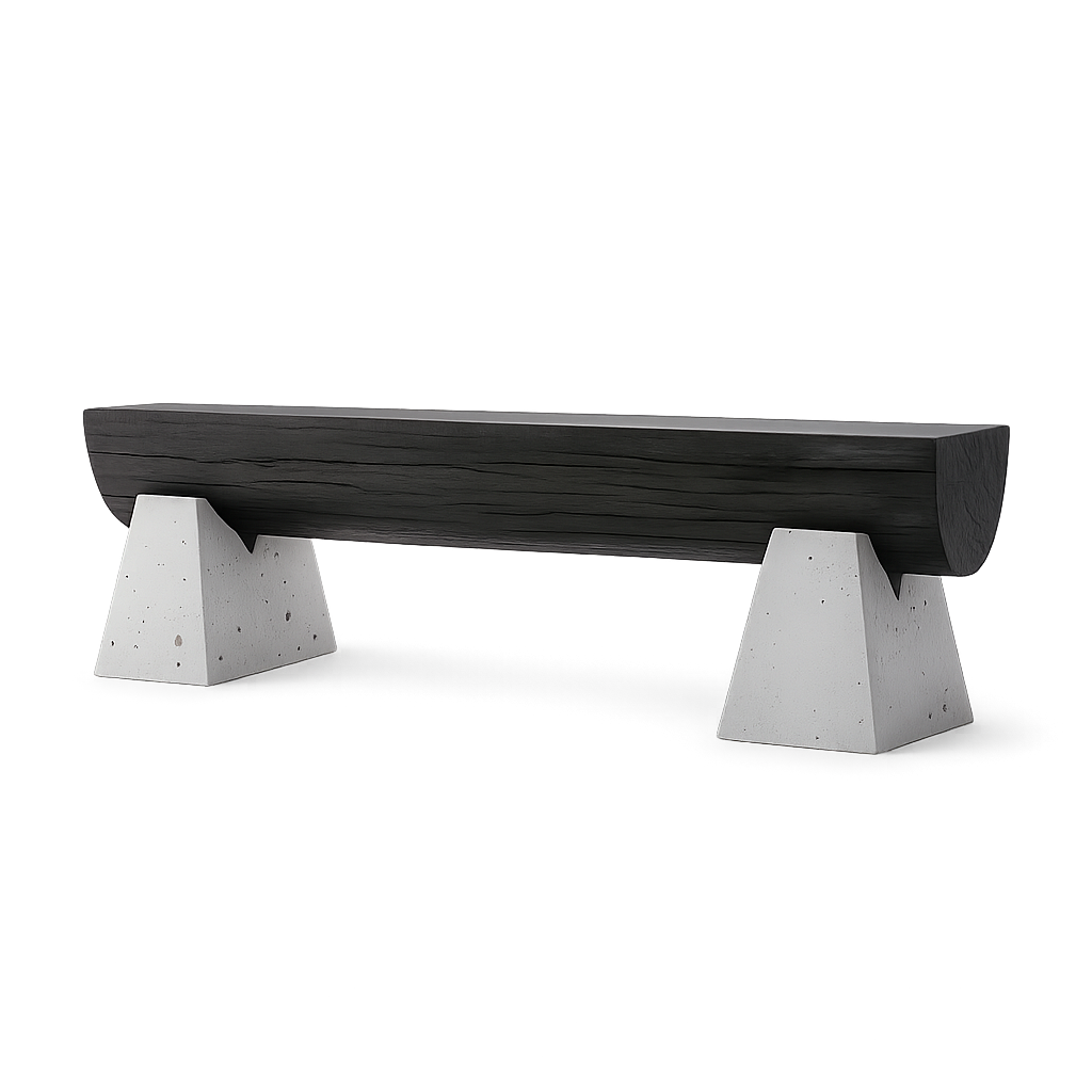 Front product view of the Rastrello Concrete Bench by DORSA