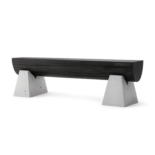 Front product view of the Rastrello Concrete Bench by DORSA