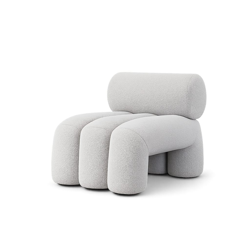 Front product view of the Rastrello Boucle Lounge Chair by DORSA