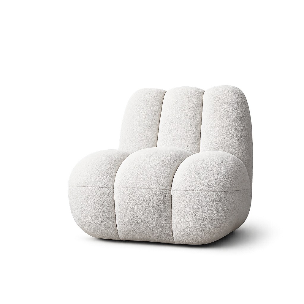 Front product view of the Mano Boucle Lounge Chair by DORSA