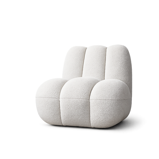 Front product view of the Mano Boucle Lounge Chair by DORSA