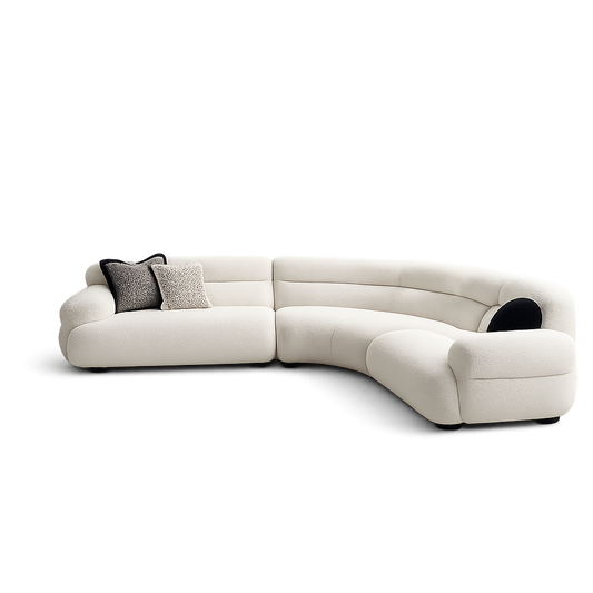 Front product view of the Santuario Boucle L-Shaped Sectional Sofa by DORSA
