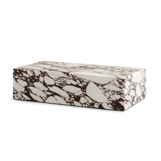 Front product view of the Solida Low Pure Marble Table by DORSA