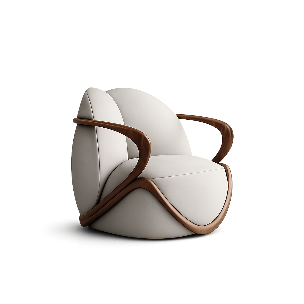 Front product view of the Strata Walnut Chair by DORSA