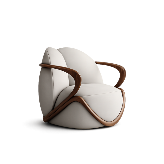 Front product view of the Strata Walnut Chair by DORSA