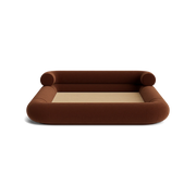 VELAR Sculptural Bed Frame in chocolate brown, front view