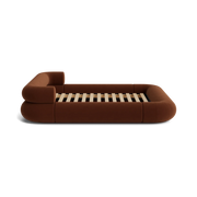 VELAR Sculptural Bed Frame in chocolate brown, side profile