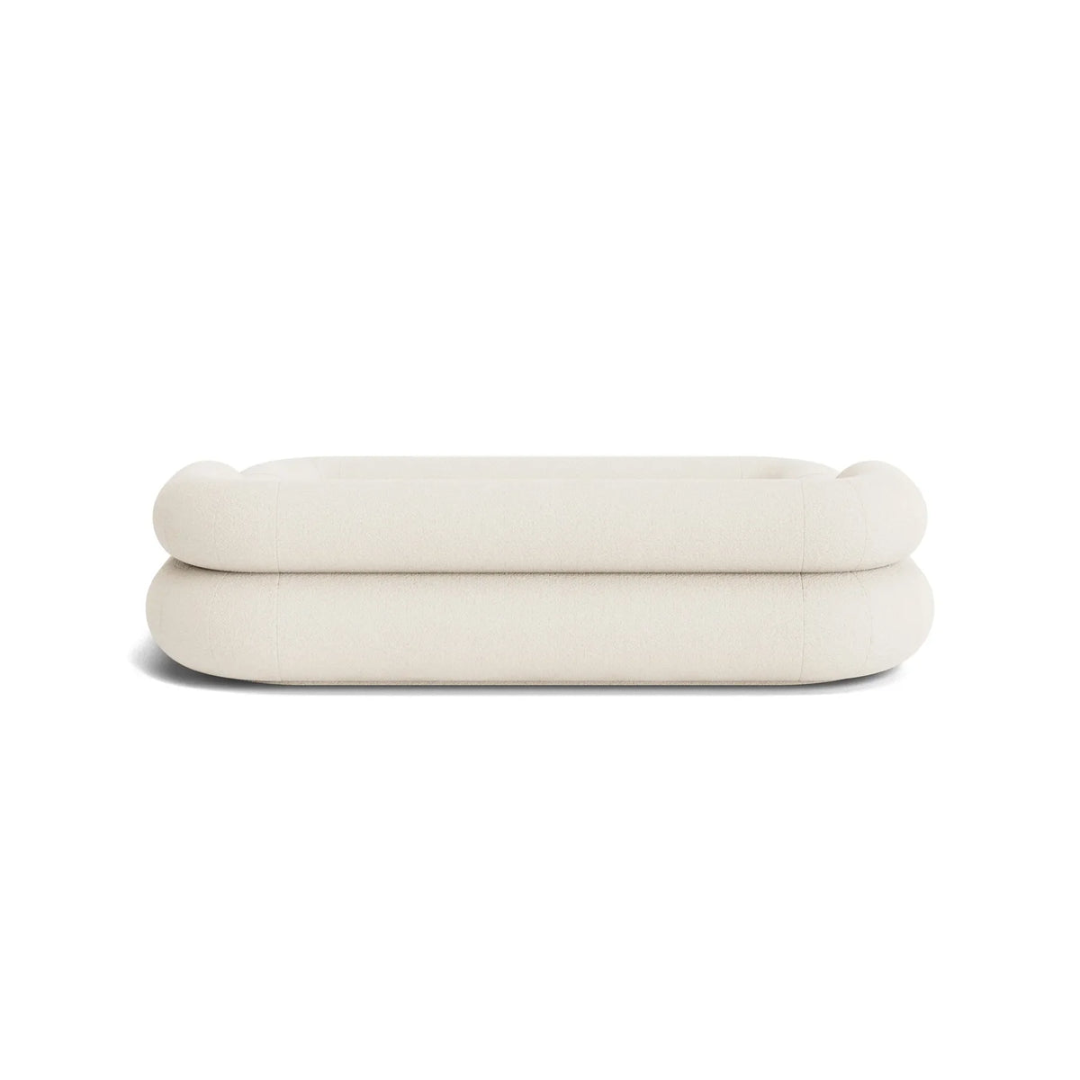 VELAR Sculptural Bed Frame in off white, rear view