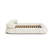 VELAR Sculptural Bed Frame in off white, side profile